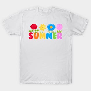 Beautiful Summer Flowers Rose Tulip daffodil Aster T-Shirt